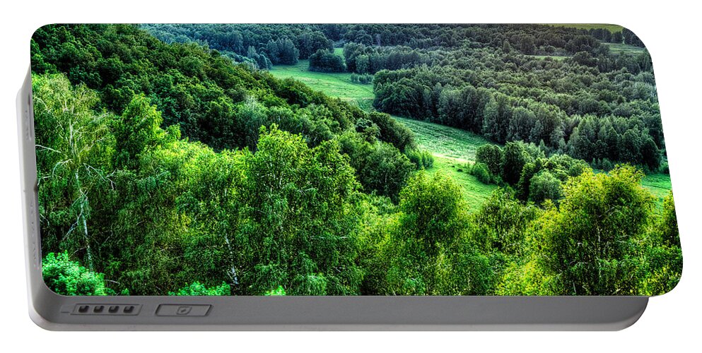 Above Portable Battery Charger featuring the photograph Lush Green Forest by John Williams