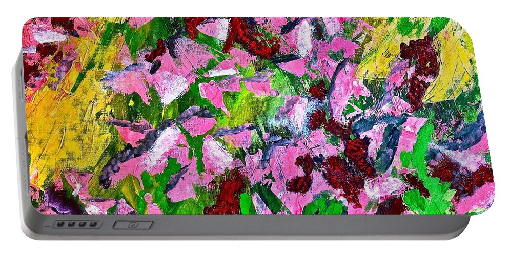Abstract Painting Portable Battery Charger featuring the painting Lyrical Abstraction 201 by Joan Reese