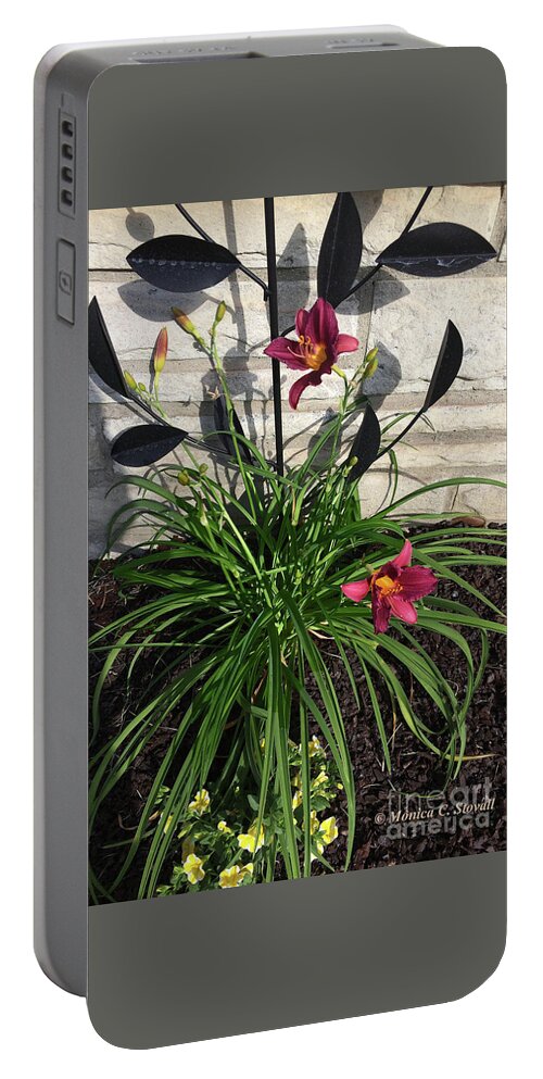 Garden Portable Battery Charger featuring the photograph M Garden Flowers No. GF13 by Monica C Stovall