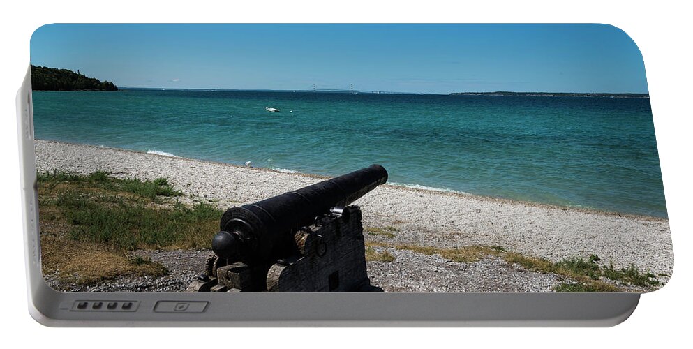 Landscape Portable Battery Charger featuring the photograph Mackinac Island Canon by Scott Cunningham