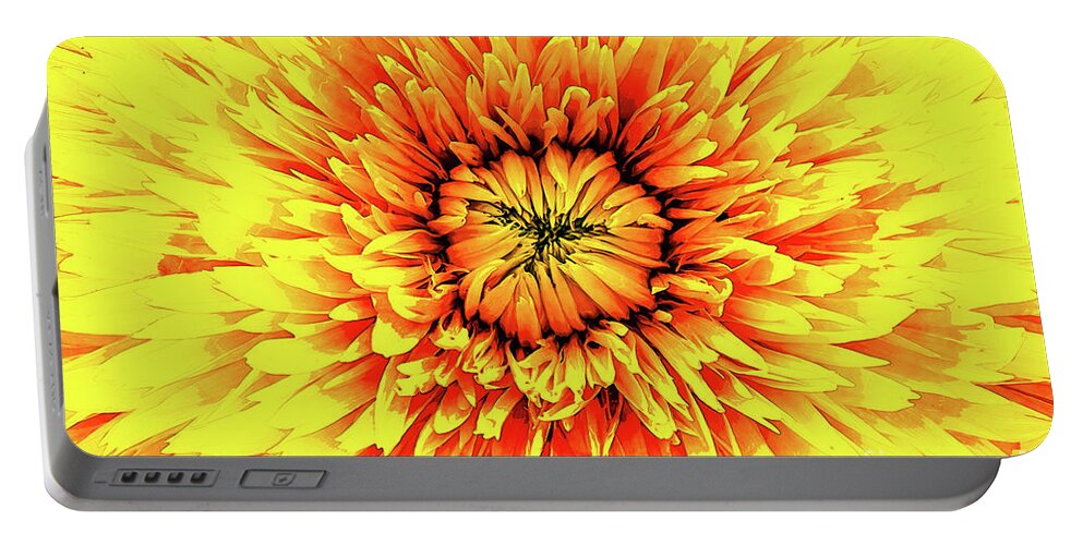 Macro Portable Battery Charger featuring the digital art Macro Flower Petals by Phil Perkins