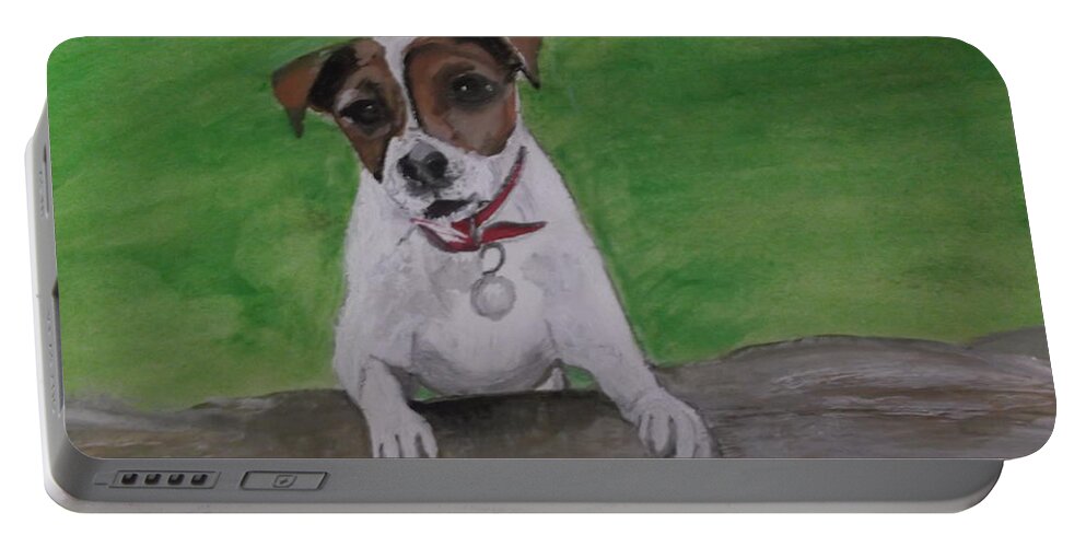Maddie Portable Battery Charger featuring the painting Maddie by Carole Robins