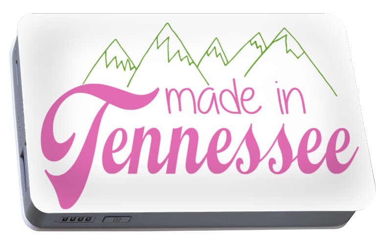 Tennessee Portable Battery Charger featuring the digital art Made in Tennessee Pink by Heather Applegate