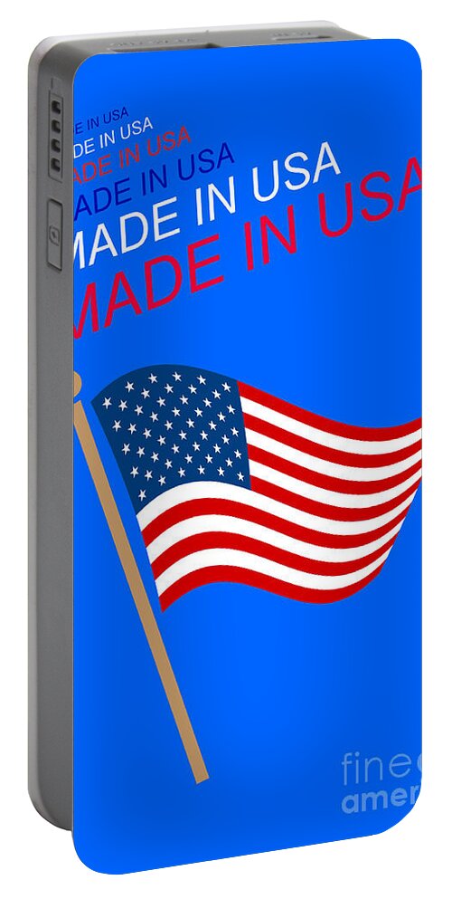 Made In Usa Portable Battery Charger featuring the digital art Made In Usa by John Shiron