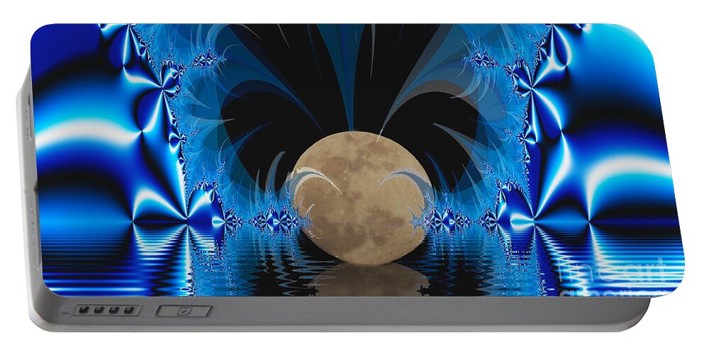 Abstract Portable Battery Charger featuring the digital art Magic Moon by Geraldine DeBoer