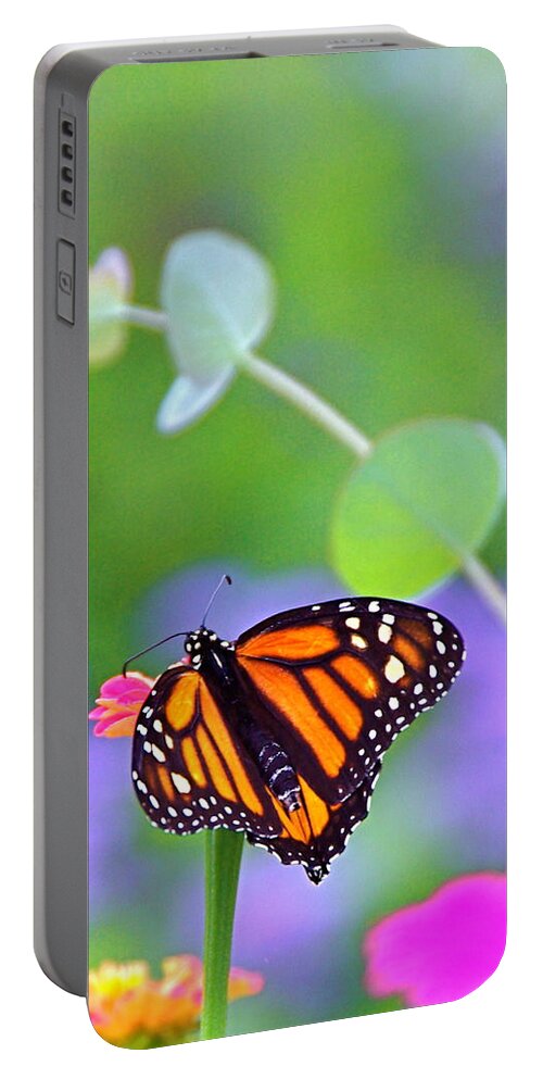 Magical Portable Battery Charger featuring the photograph Magical Monarch by Byron Varvarigos