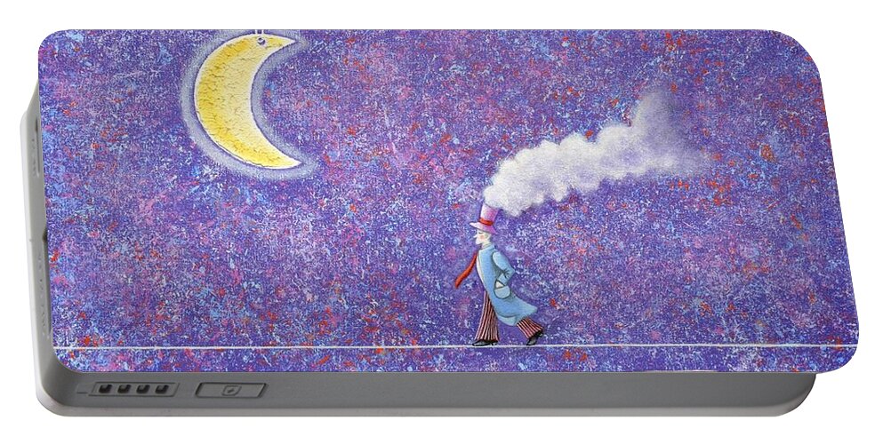 Night Portable Battery Charger featuring the painting Magical Night by Graciela Bello