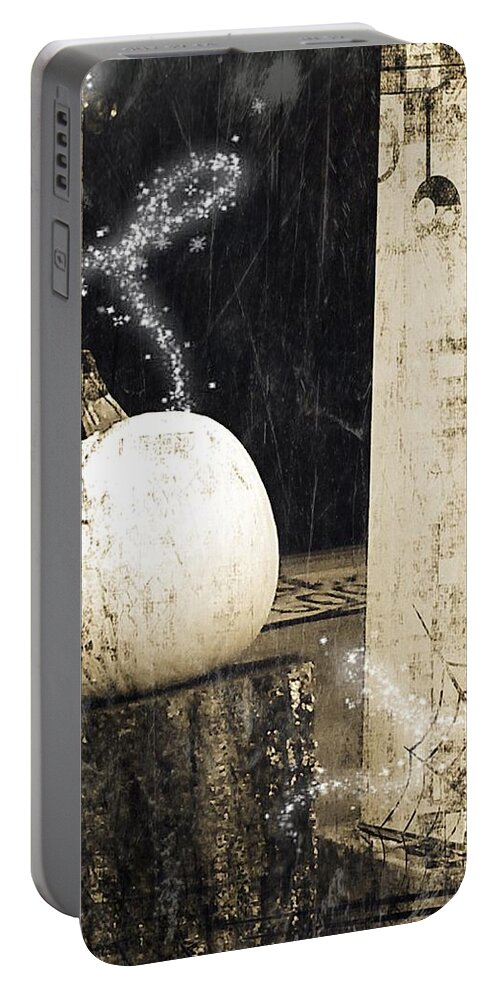 Pumpkin Portable Battery Charger featuring the photograph Magical Pumpkin by Kathy Barney