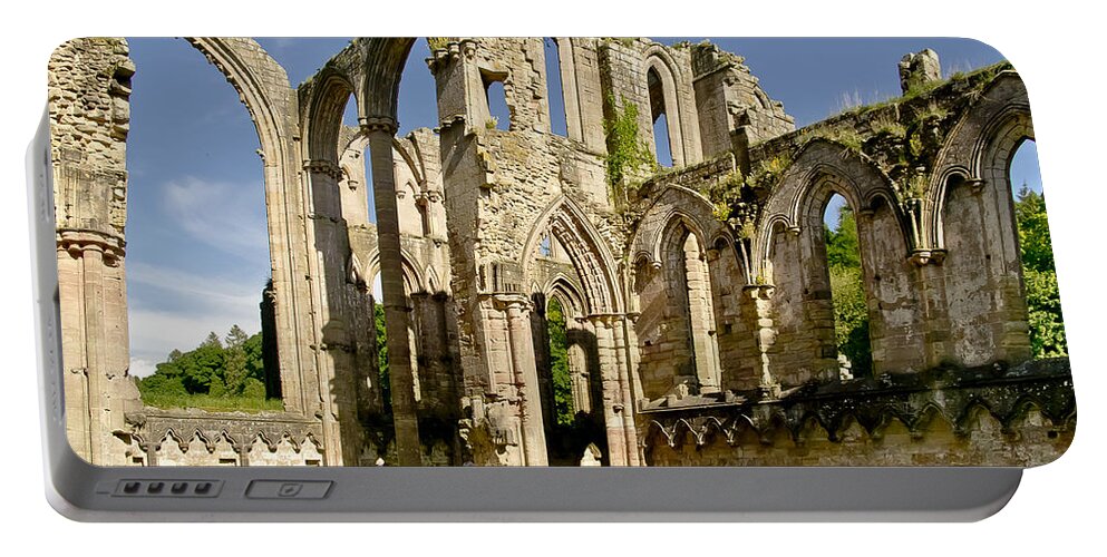 Abbey Portable Battery Charger featuring the photograph Magnificent ruins. by Elena Perelman