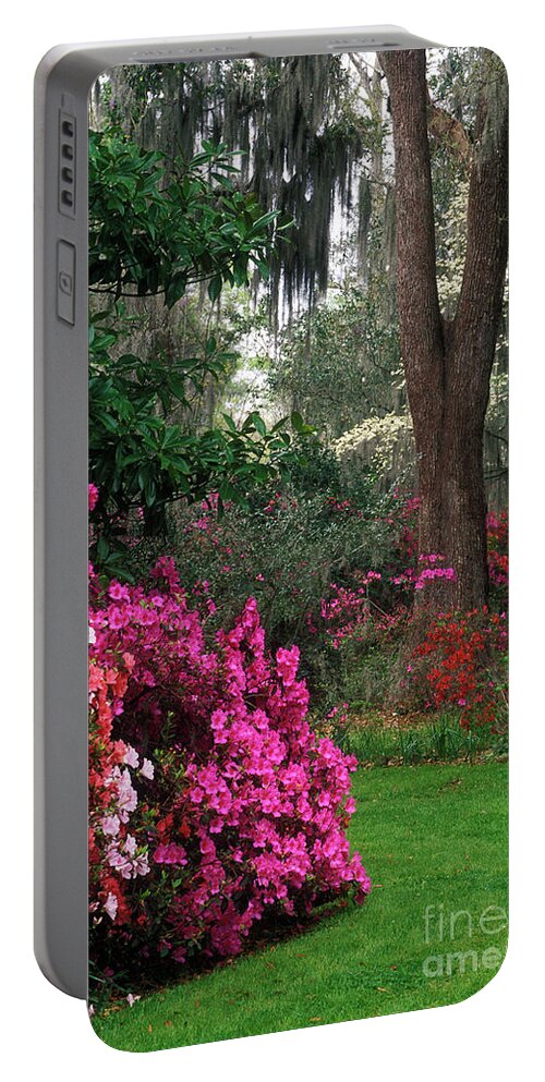 Azalea Portable Battery Charger featuring the photograph Magnolia Plantation - FS000148a by Daniel Dempster