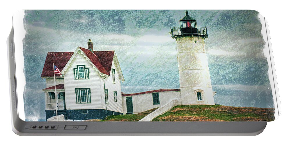 Lighthouse Portable Battery Charger featuring the photograph Maine Lighthouse by Peggy Dietz