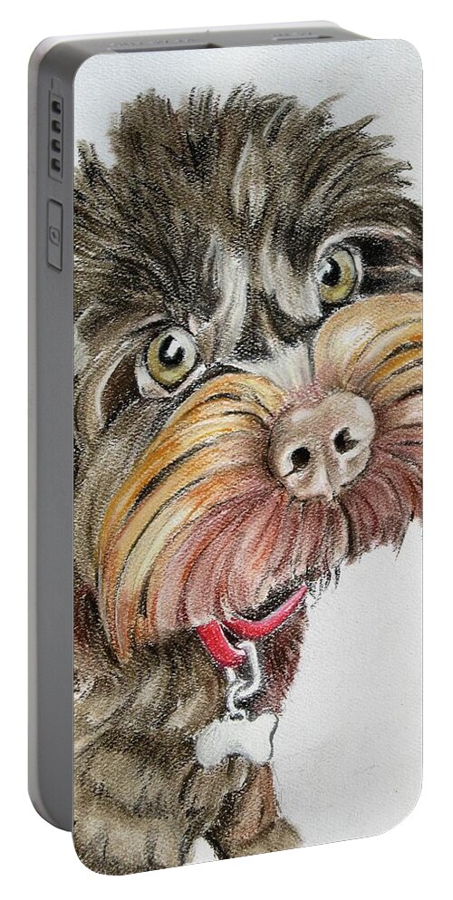 Cockerpoo Portable Battery Charger featuring the pastel Maisie Moo by Teresa Smith