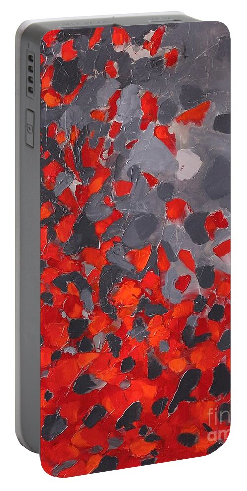 Red Portable Battery Charger featuring the painting Majestic by Preethi Mathialagan