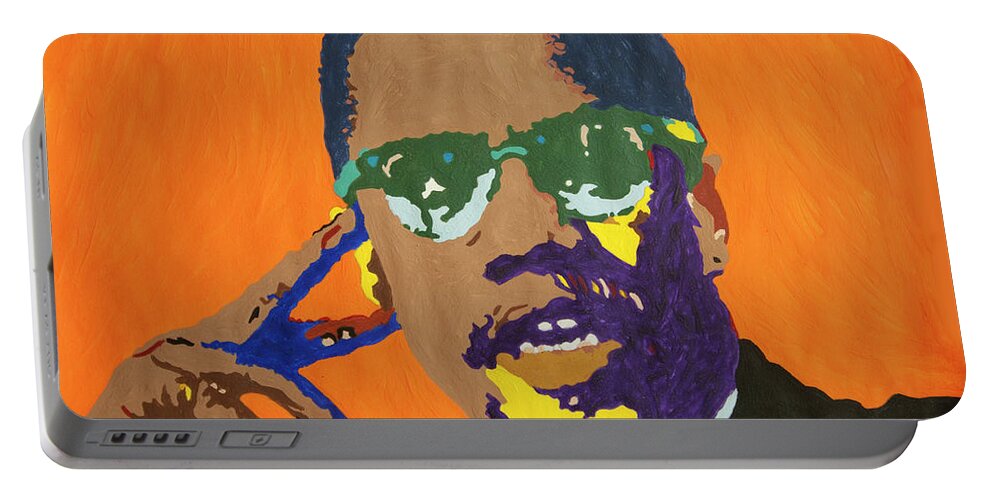 Malcolm X Portable Battery Charger featuring the painting Malcolm X by Stormm Bradshaw