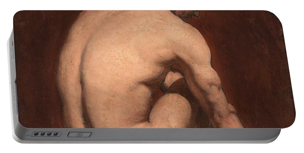  Nude Portable Battery Charger featuring the painting Male Nude from the Rear by William Etty