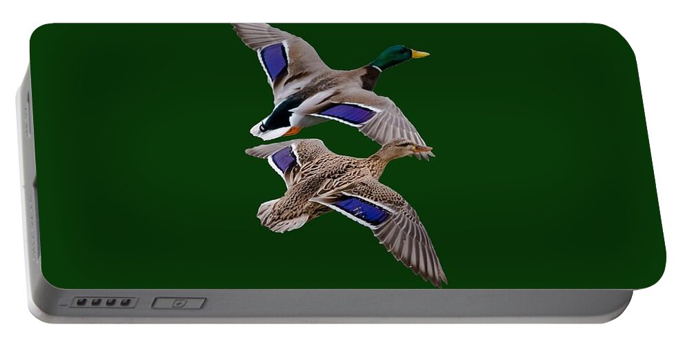 Mallard Portable Battery Charger featuring the photograph Mallard Couple by Holden The Moment