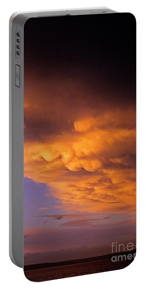 Sky Portable Battery Charger featuring the photograph Mammato-Cumulus Clouds at Sunset over Puget Sound by Jim Corwin