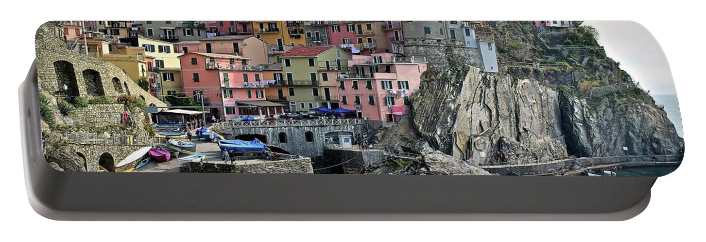 Manarola Portable Battery Charger featuring the photograph Manarola Version two by Frozen in Time Fine Art Photography