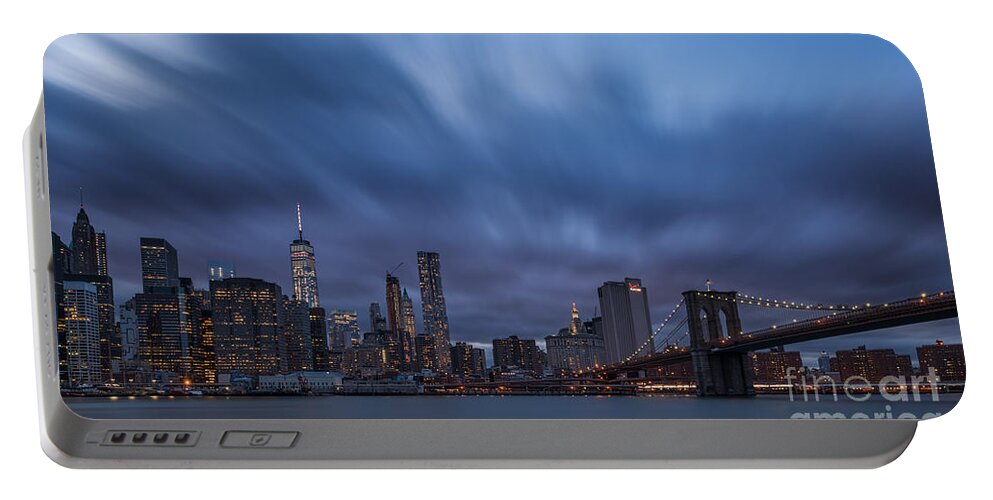 Brooklyn Bridge Park Portable Battery Charger featuring the photograph Manhattan and Brooklyn Bridge by Michael Ver Sprill