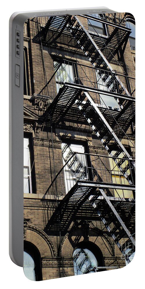 Manhattan Portable Battery Charger featuring the photograph Manhattan Fire Escape 3 by Randall Weidner