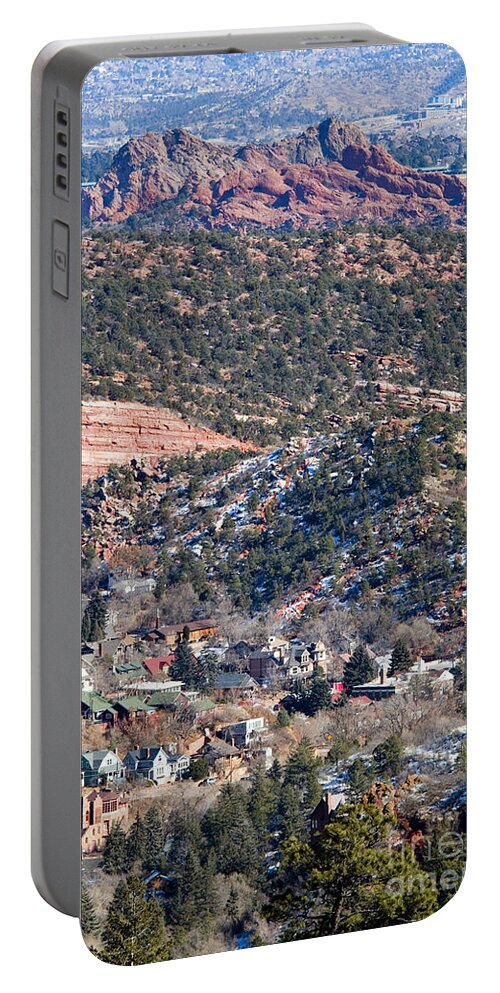Garden Of The Gods Portable Battery Charger featuring the photograph Manitou Springs and Garden of the Gods by Steven Krull