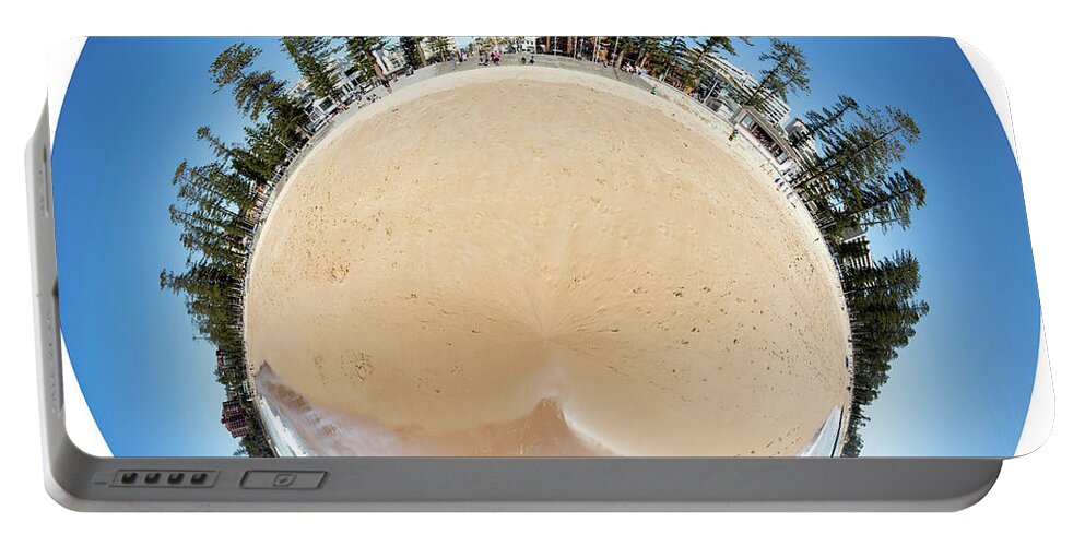 Chris Cousins Portable Battery Charger featuring the photograph Manly Beach Tiny Planet by Chris Cousins