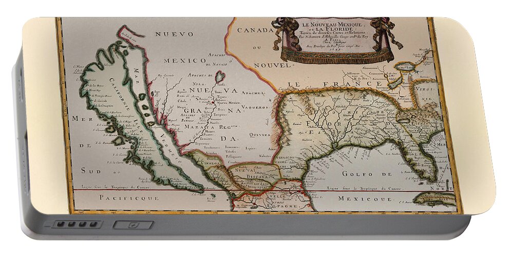 Map Of America Portable Battery Charger featuring the photograph Map Of America 1679 by Andrew Fare