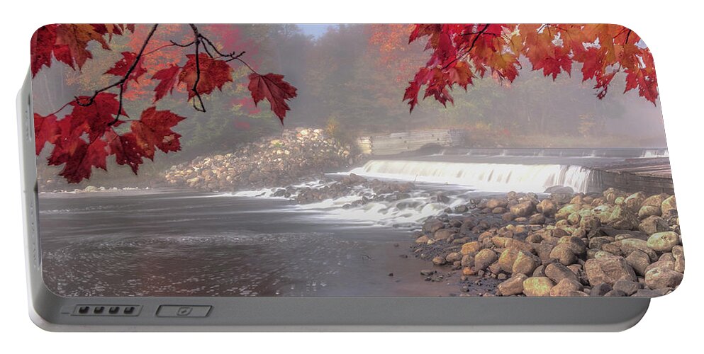 Falls Portable Battery Charger featuring the photograph Maple Leaf Frame by Rod Best