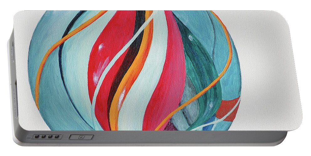 Acrylic Portable Battery Charger featuring the painting Marble by Jutta Maria Pusl