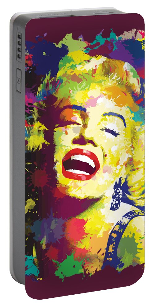 Norma Jean Portable Battery Charger featuring the painting Marilyn Monroe by Anthony Mwangi