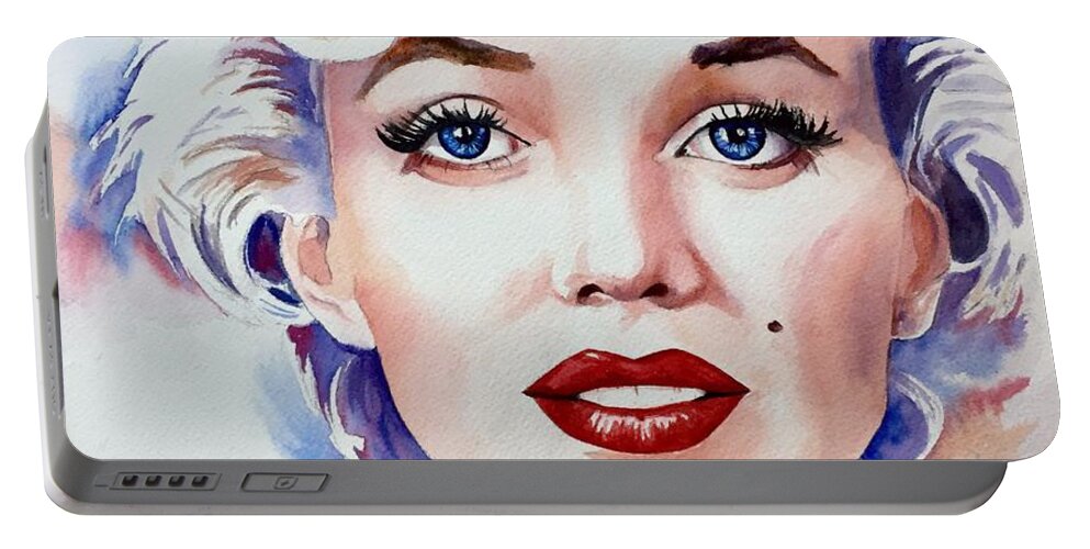Marilyn Monroe Portable Battery Charger featuring the painting Marilyn Monroe by Michal Madison