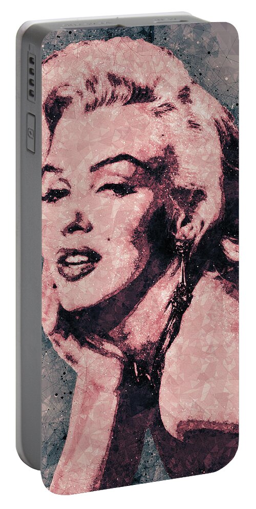 Marilyn Monroe Portable Battery Charger featuring the mixed media Marilyn Monroe Portrait by Studio Grafiikka