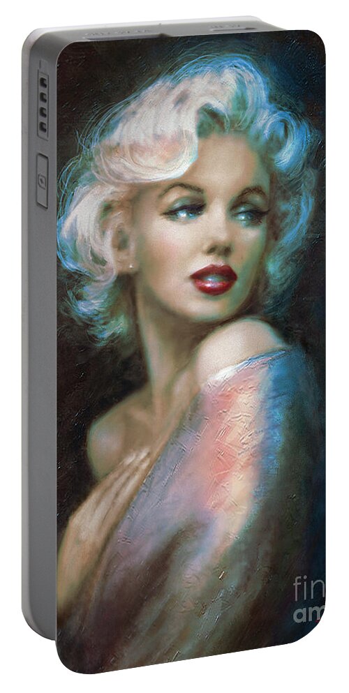 Marilyn Portable Battery Charger featuring the painting Marilyn romantic WW 6 A by Theo Danella