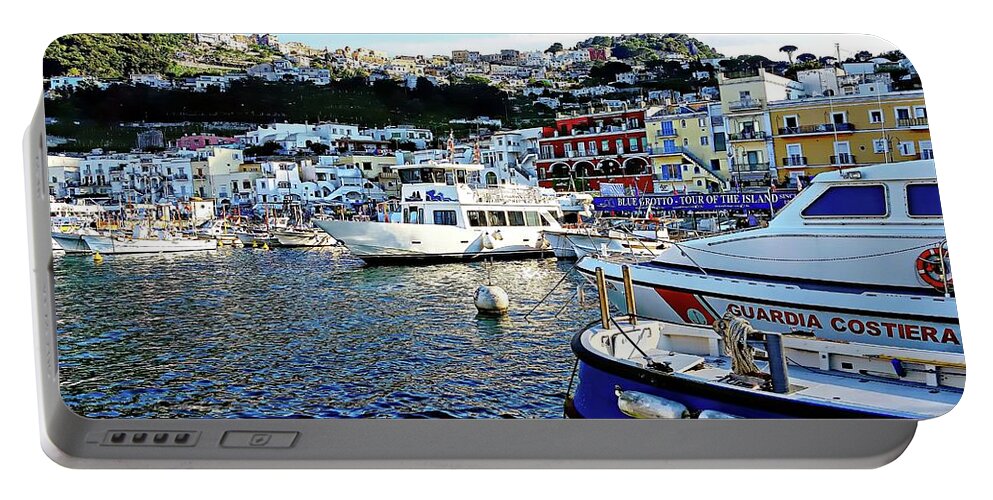 Europe Portable Battery Charger featuring the digital art Marina Grande - Isle of Capri by Joseph Hendrix