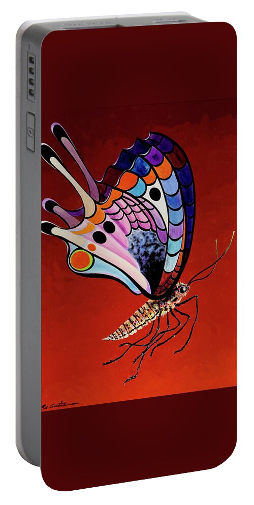 Fauvism Portable Battery Charger featuring the painting Mariposa Mamba by Bob Coonts