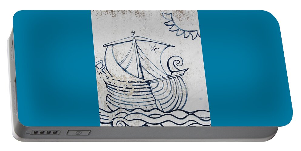 Mural Portable Battery Charger featuring the photograph Maritime Mural by Eddie Barron