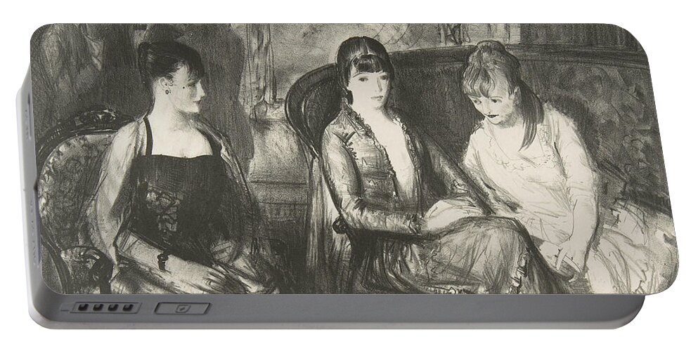 19th Century Art Portable Battery Charger featuring the relief Marjorie, Emma and Elsie by George Bellows