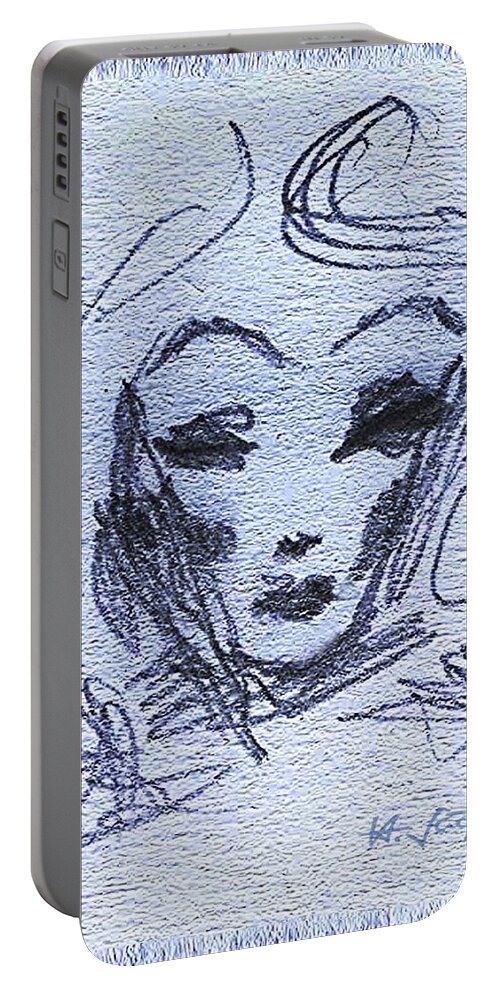 Marlene Portable Battery Charger featuring the mixed media Marlene by Hartmut Jager