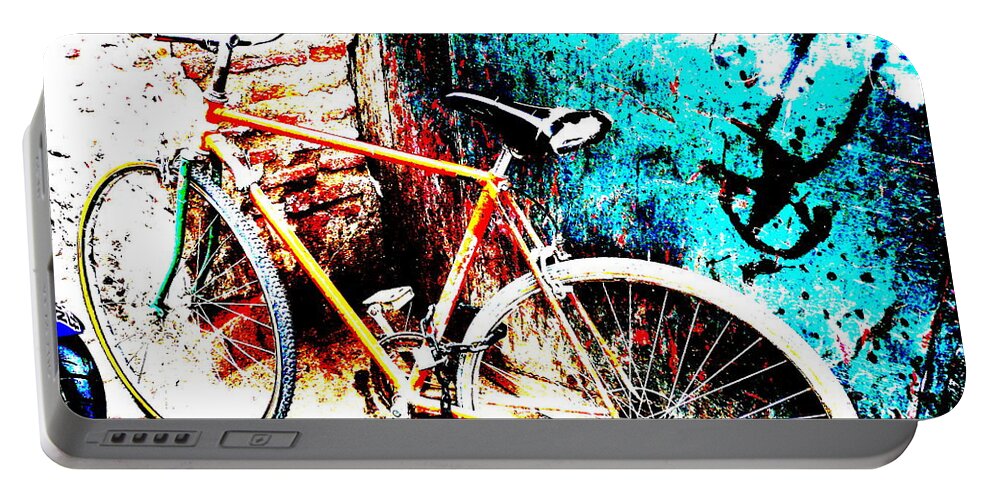 Marrakech Portable Battery Charger featuring the photograph Marrakech Funky Bike by Funkpix Photo Hunter