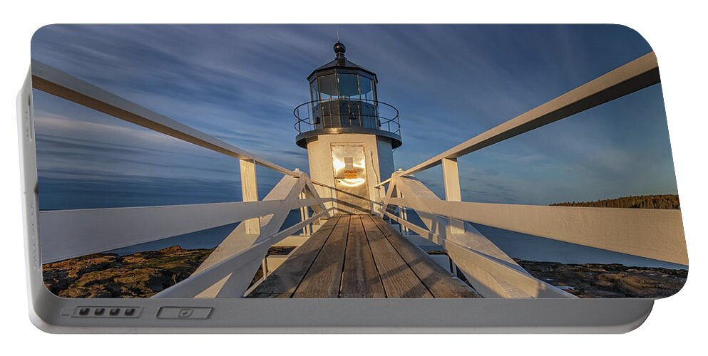 Marshall Point Lighthouse Portable Battery Charger featuring the photograph Marshall Point Lighthouse at Sunrise by Kristen Wilkinson