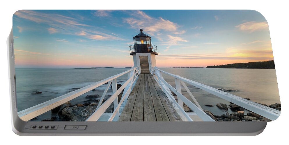 Marshall Point Lighthouse Portable Battery Charger featuring the photograph Marshall Point Lighthouse Sunset by Michael Ver Sprill