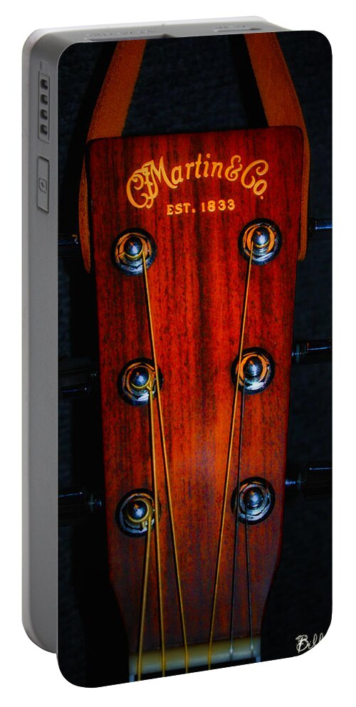 Martin Portable Battery Charger featuring the photograph Martin and Co. Headstock by Bill Cannon
