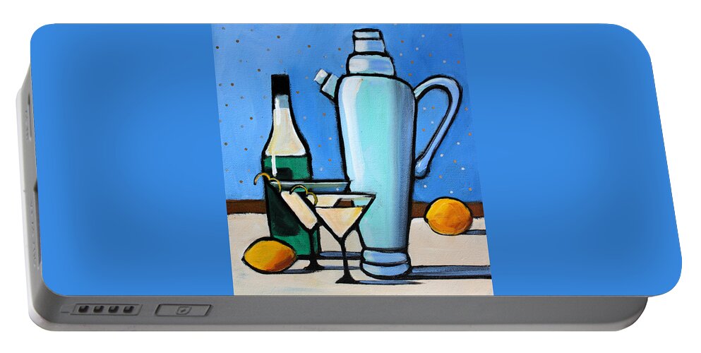 Martini Portable Battery Charger featuring the painting Martini Night by Toni Grote