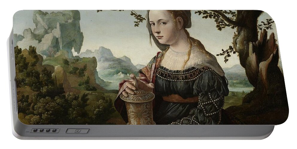 Painting Portable Battery Charger featuring the painting Mary Magdalene, 1530 by Vincent Monozlay