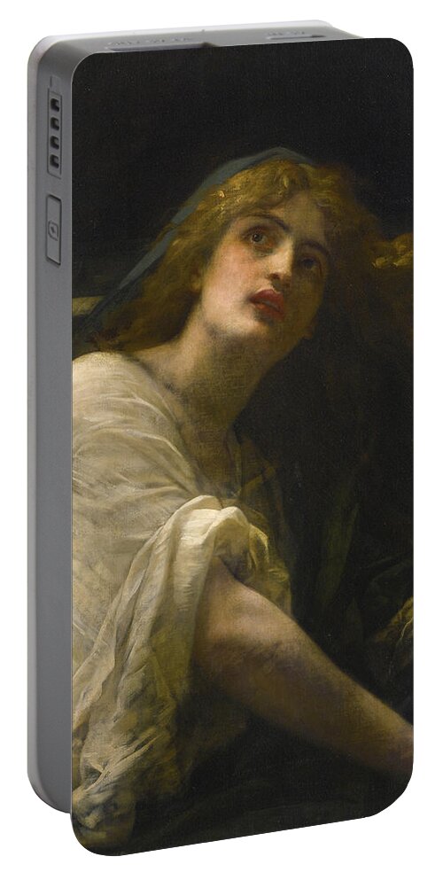 Alexandre Cabanel Portable Battery Charger featuring the painting Mary Magdalene at the Tomb by Alexandre Cabanel