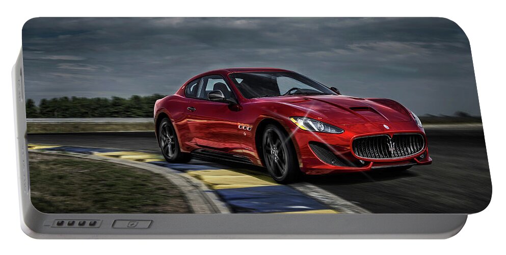 Maserati Portable Battery Charger featuring the photograph Maserati Gran Turismo G T Sport by Movie Poster Prints