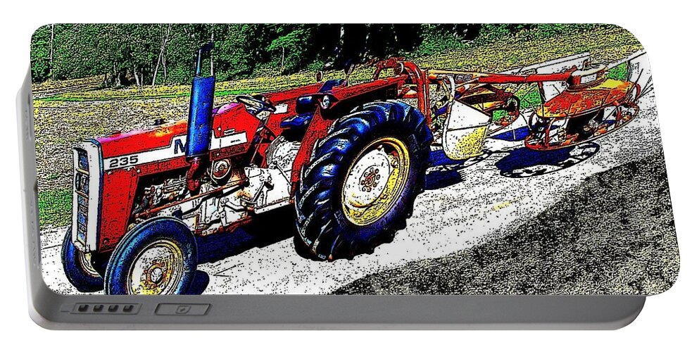 Massey-ferguson 235 Portable Battery Charger featuring the painting Massey-Ferguson 235 by Cliff Wilson