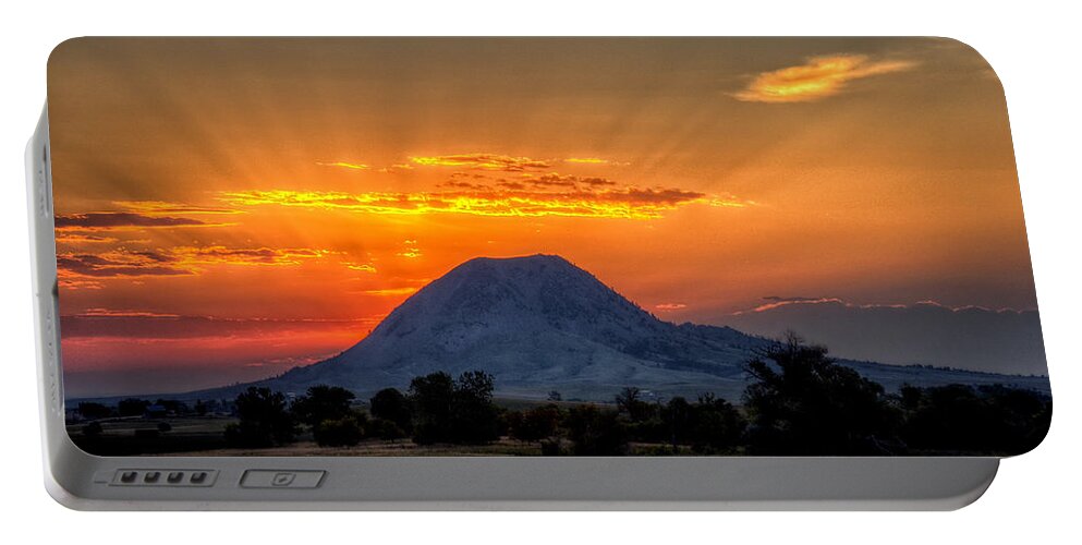 Landscape Portable Battery Charger featuring the photograph Mato Paha, the Sacred Mountain by Fiskr Larsen