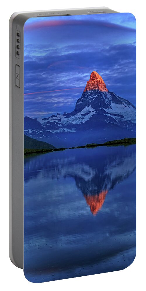 Sunrise Portable Battery Charger featuring the photograph Matterhorn Sunrise by Ralf Rohner