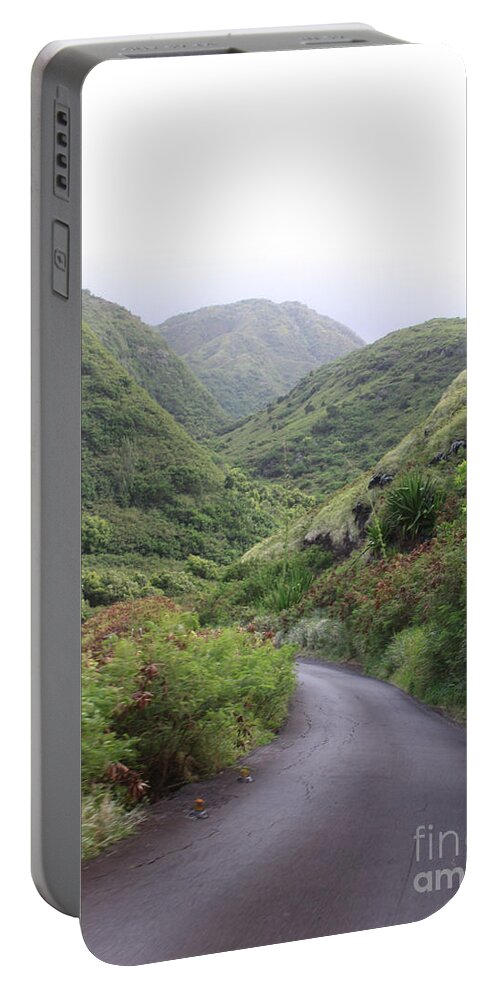 Maui Portable Battery Charger featuring the photograph Maui Road through the Hills by Robin Pedrero